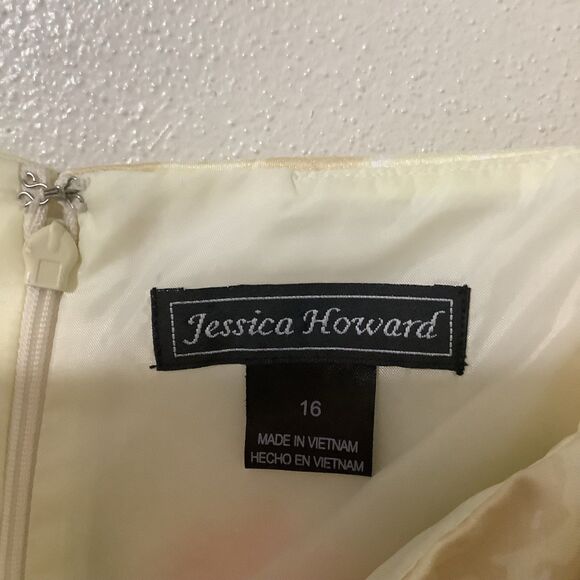 Jessica Howard Colorful Floral Formal Romantic Feminine Babydoll Dress Sz 16 - Picture 4 of 7